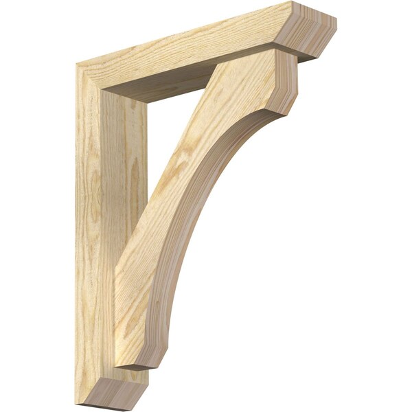 Ekena Millwork Legacy Slat Rough Sawn Bracket w/ Offset Brace, Douglas Fir, 4"W x 16"D x 20"H BKT0402X16X20LEC06RDF - main